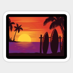 sunset with the view Sticker